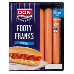 SKINLESS FOOTY FRANKFURTS 600GM