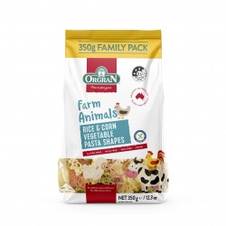 RICE AND CORN VEGE ANIMAL PASTA SHAPES 350GM