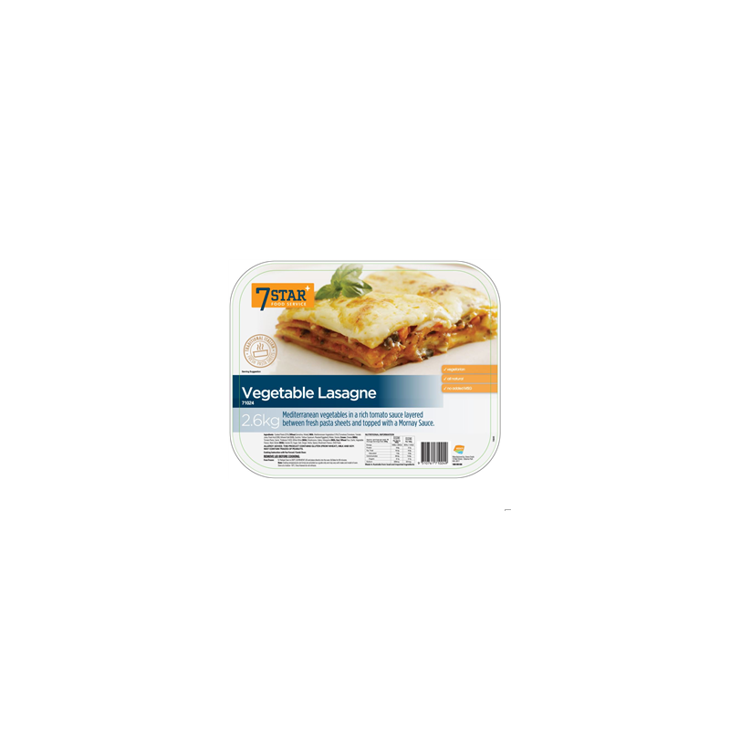 VEGETABLE LASAGNE 2.6KG VEGETABLE LASAGNE 2.6KG