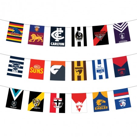 AFL ALL TEAM BUNTING (ALL 18 TEAMS, INDOOR USE) 1EA