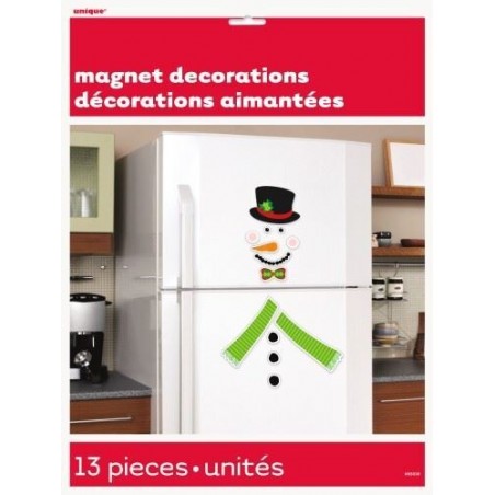 CHRISTMAS FRIDGE MAGNETS SNOW MAN 13PCE