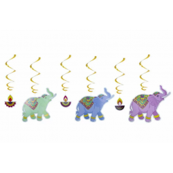 DIWALI WHIRLS DECORATIONS 6PK