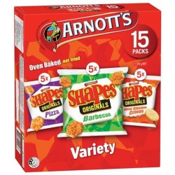 SHAPES SNACKS VARIETY BOX 375GM 15PK