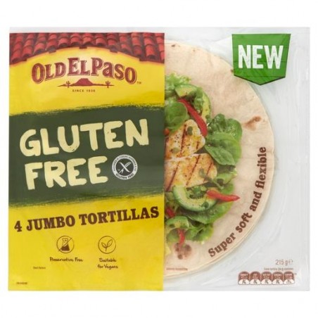 JUMBO GLUTEN FREE TORTILLAS 4PK 215GM