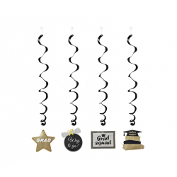 GRADUATION SWIRLS DECORATION 4PK 55CM