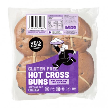 GLUTEN FREE HOT CROSS BUNS -FROZEN 4PK