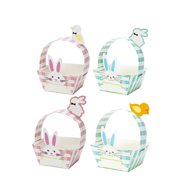 EASTER CRAFT PAPER BASKETS FOR EGG HUNT BLUE/PINK 4PK EASTER CRAFT PAPER BASKETS FOR EGG HUNT BLUE/PINK 4PK