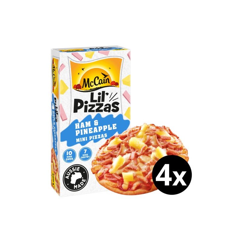 HAM AND PINEAPPLE PIZZA SINGLES 400GM