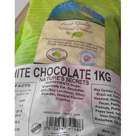 WHITE CHOCOLATE MELTS 1KG