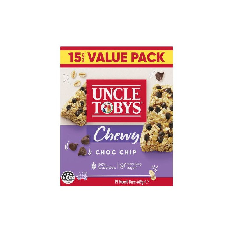 CHEWY MUESLI BARS CHOC CHIP VARIETY PACK 15 PACK 469GM CHEWY MUESLI BARS CHOC CHIP VARIETY PACK 15 PACK 469GM