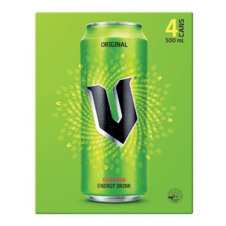 V ENERGY DRINK GREEN CAN 4X500ML