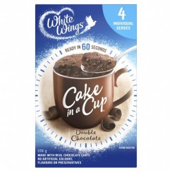 DOUBLE CHOCOLATE CAKE IN A CUP 4PK 220GM