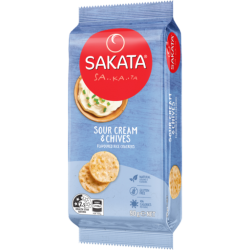 SOUR CREAM AND CHIVES RICE CRACKERS 90GM