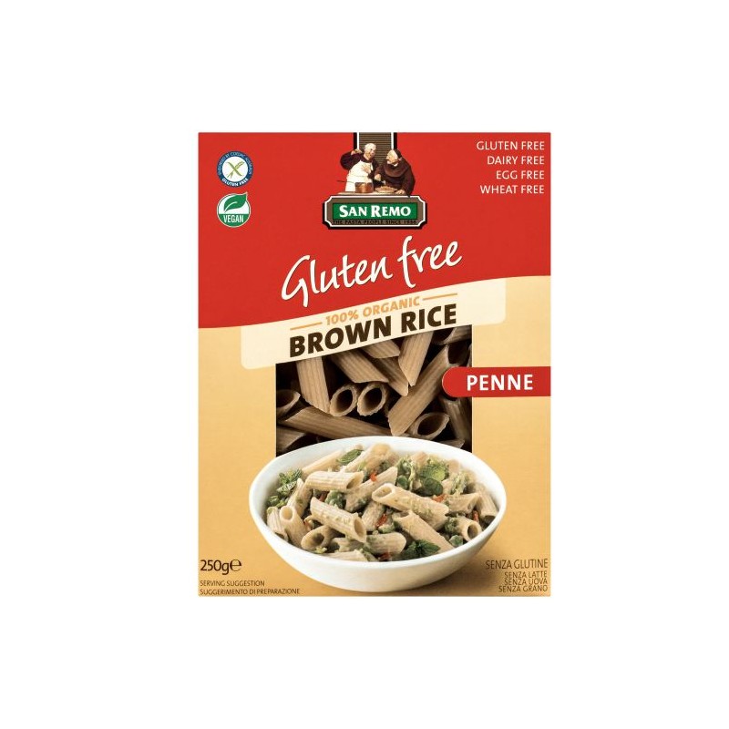 PENNE PASTA GLUTEN FREE BROWN RICE 250GM PENNE PASTA GLUTEN FREE BROWN RICE 250GM