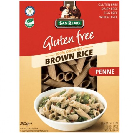 PENNE PASTA GLUTEN FREE BROWN RICE 250GM