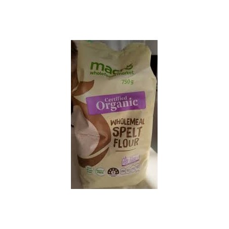 ORGANIC FLOUR WHOLEMEAL SPELT 750GM
