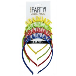 GRADUATION HEADBAND ASST COLOURS 4PK