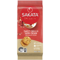 SWEET CHILLI & SOUR CREAM WHOLEGRAIN RICE CRACKERS 80GM
