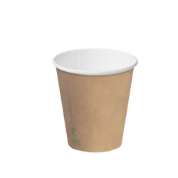 BROWN SINGLE WALL COMPOSTABLE HOT CUP 8OZ/280ML 25S