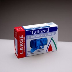 GLOVES VINYL BLUE LARGE 100S