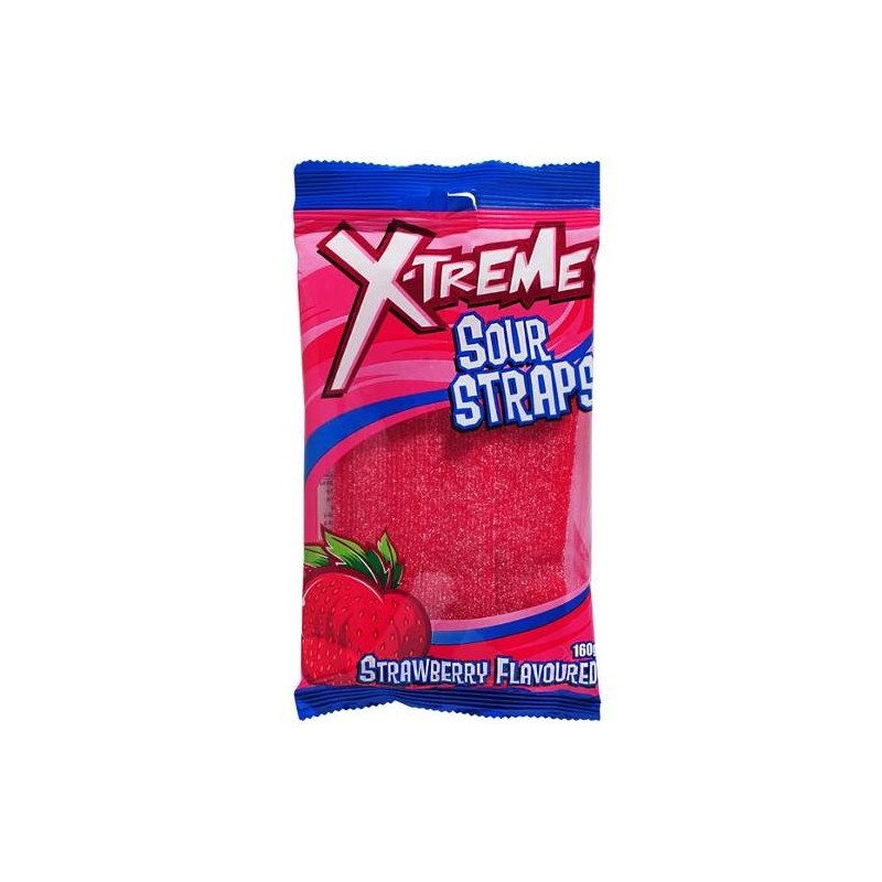 STRAWBERRY SOUR STRAPS 160GM STRAWBERRY SOUR STRAPS 160GM
