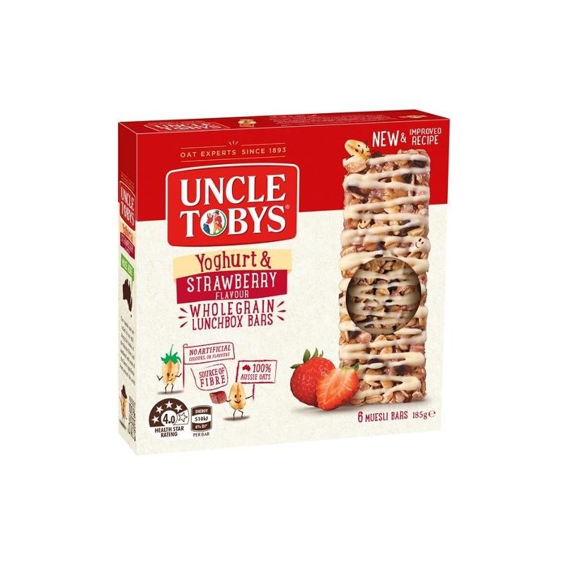 YOGURT TOPS STRAWBERRY MUESLI BAR 185GM YOGURT TOPS STRAWBERRY MUESLI BAR 185GM