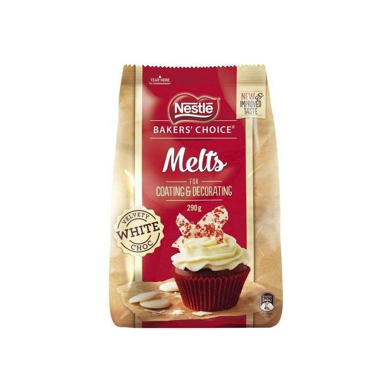 WHITE CHOCOLATE MELTS 290GM WHITE CHOCOLATE MELTS 290GM