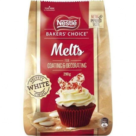 WHITE CHOCOLATE MELTS 290GM