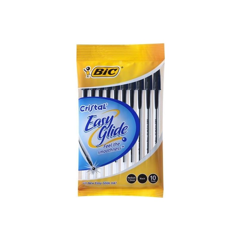 CRISTAL EASY GLIDE PEN BLACK POUCH 10PK CRISTAL EASY GLIDE PEN BLACK POUCH 10PK