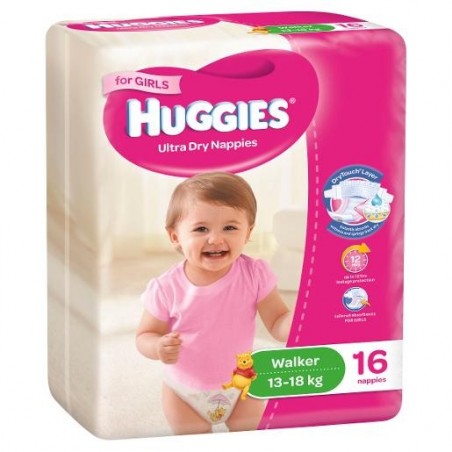 WALKER GIRL NAPPIES 16'S