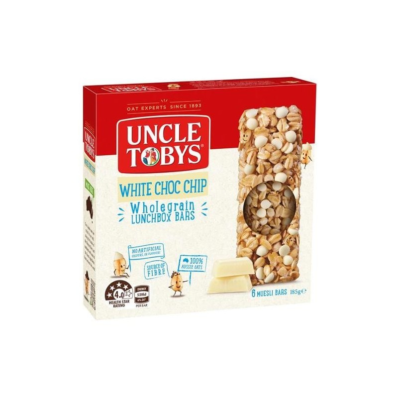 CHEWY MILKY WHITE CHOCOLATE CHIP MUESLI BAR 185GM