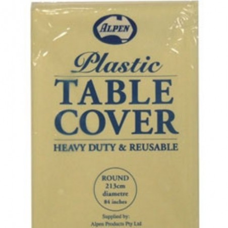IVORY ROUND PLASTIC TABLE COVER 1EA