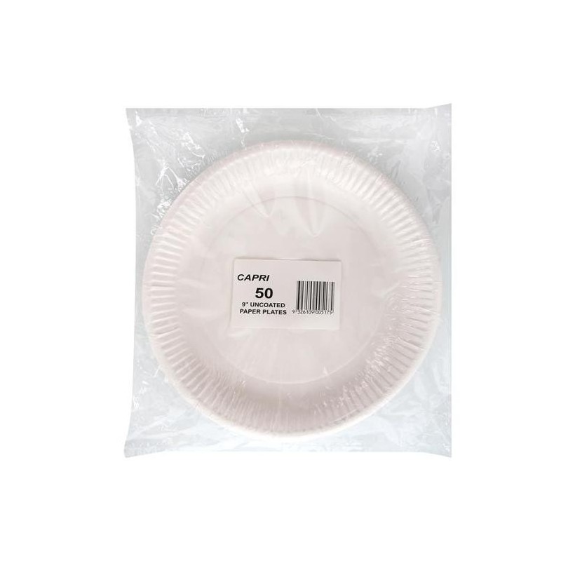 UNCOATED ROUND PAPER PLATES 9inch 50S UNCOATED ROUND PAPER PLATES 9inch 50S