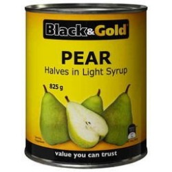 PEAR HALVES IN LIGHT SYRUP 825GM