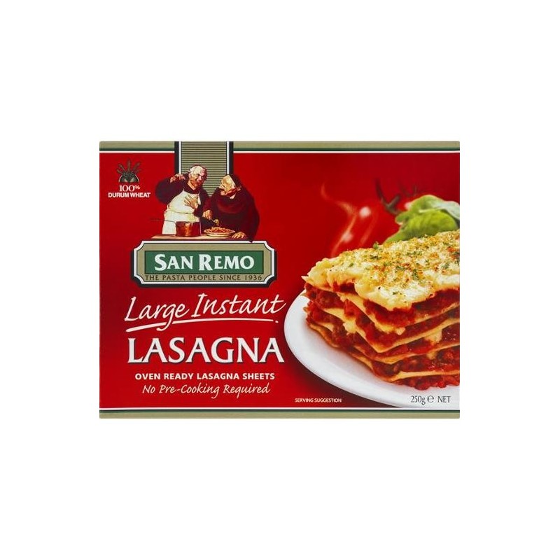 LARGE INSTANT LASAGNA 250GM LARGE INSTANT LASAGNA 250GM