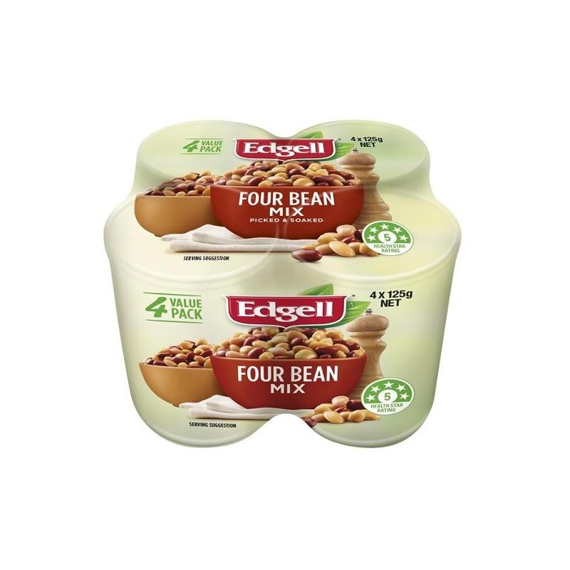 FOUR BEAN MIX MULTI PACK 4X125GM FOUR BEAN MIX MULTI PACK 4X125GM