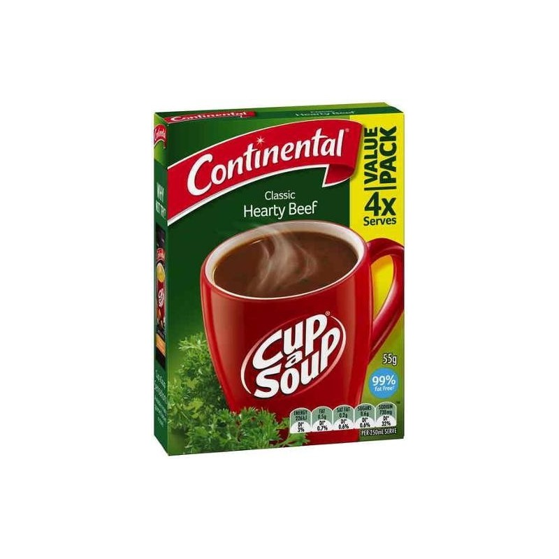 HEARTY BEEF CUP-A-SOUP 4 SERVES 55GM HEARTY BEEF CUP-A-SOUP 4 SERVES 55GM