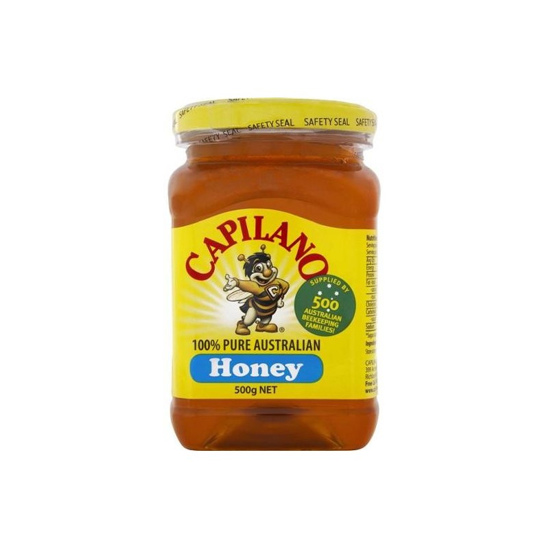 CLEAR HONEY SQUARE JAR 500G CLEAR HONEY SQUARE JAR 500G