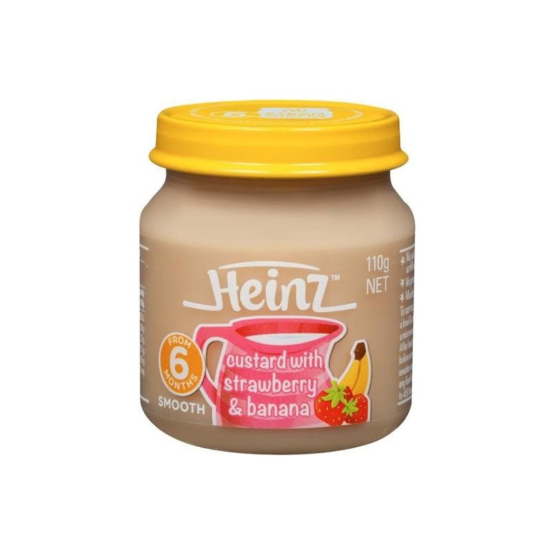 HEINZ ALL AGES CUSTARD STRAWBERRY & BANANA 110GM HEINZ ALL AGES CUSTARD STRAWBERRY & BANANA 110GM